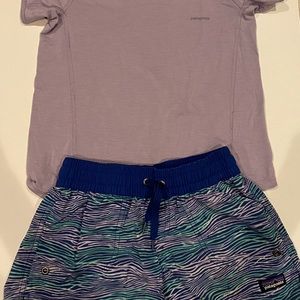 Kids’ Patagonia shorts and t shirt.